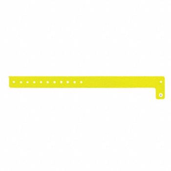 IDENTIPLUS ID Wristband Vinyl L-Shaped Yellow PK500, 45YN90