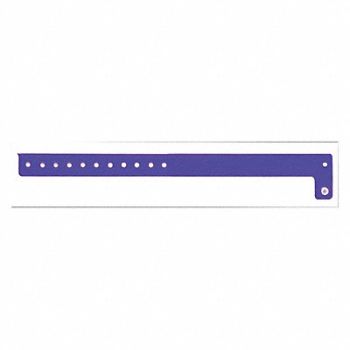 IDENTIPLUS ID Wristband Vinyl L-Shaped Purple PK500, 45YN95