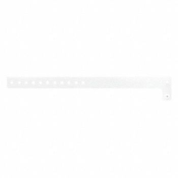 IDENTIPLUS ID Wristband Vinyl L-Shaped White PK500, 45YN96