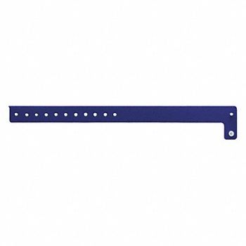 IDENTIPLUS ID Wristband Vinyl L-Shaped Blue PK500, 45YP01