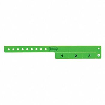 IDENTIPLUS ID Wristband Vinyl Cash Tag Green PK500, 45YP03