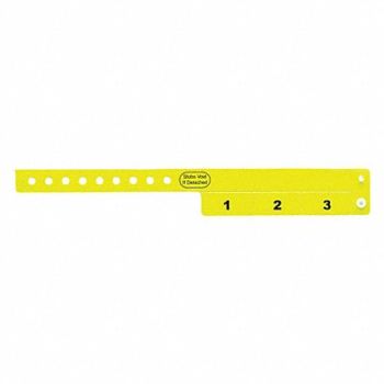 IDENTIPLUS ID Wristband Vinyl Cash Tag Yellow PK500, 45YP04