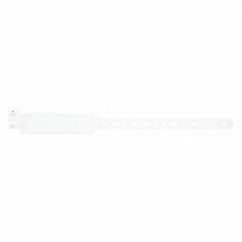 IDENTIPLUS ID Wristband Plastic Wide White PK500, 45YP22