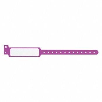 IDENTIPLUS ID Wristband Plastic Wide Purple PK500, 45YP27