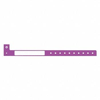 IDENTIPLUS ID Wristband Purple 1-1/4 in W PK500, 45YP34