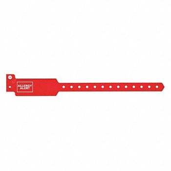 IDENTIPLUS ID Wristband Red Allergy Alert PK500, 45YP50