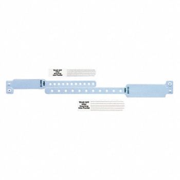 IDENTIPLUS ID Wristband Set Vinyl Blue PK300, 45YP56