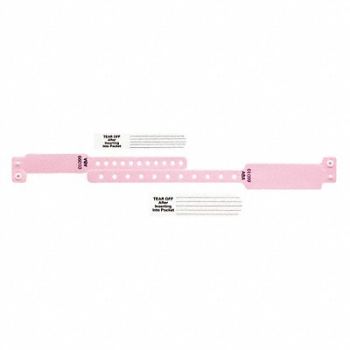 IDENTIPLUS ID Wristband Set Vinyl Pink PK300, 45YP57