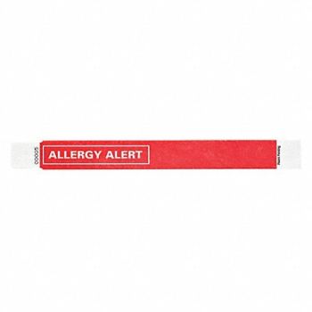 IDENTIPLUS ID Wristband 1 in W Allergy Alert PK500, 45YP58