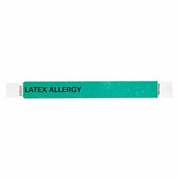 IDENTIPLUS ID Wristband 1 in W Latex Allergy PK500, 45YP59