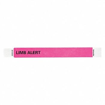 IDENTIPLUS ID Wristband 1 in W Limb Alert PK500, 45YP61