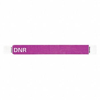 IDENTIPLUS ID Wristband Tyvek 1 in W DNR PK500, 45YP62