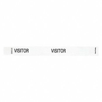 IDENTIPLUS ID Wristband White 1 in W Visitor PK500, 45YP63