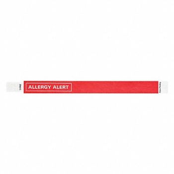IDENTIPLUS ID Wristband Tyvek Allergy Alert PK500, 45YP66