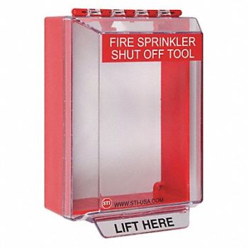 SAFETY TECHNOLOGY INTERNATIONAL Universal Stopper 6 in H Clear/Red, 45YP76