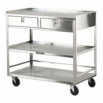 LAKESIDE Mobil Equipment Stand Silver Cabinet, 460K31