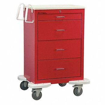 LAKESIDE Medical Cart Red Cabinet, 460K55