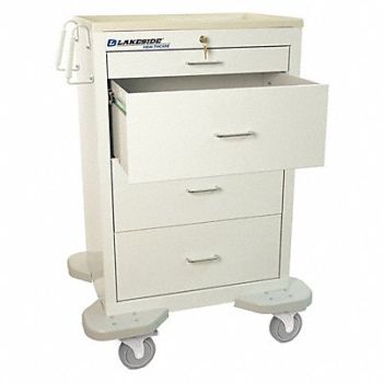 LAKESIDE Medical Cart White Cabinet, 460K56