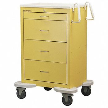 LAKESIDE Medical Cart Yellow Cabinet, 460K57