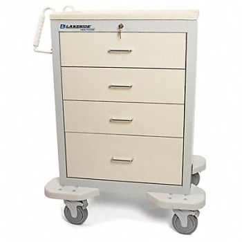 LAKESIDE Medical Cart Gray Cabinet, 460K58