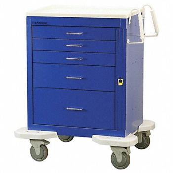 LAKESIDE Medical Cart Blue Cabinet, 460K59