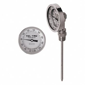 TEL-TRU Analog Dial Thermometer Stem 24 L, 460V31