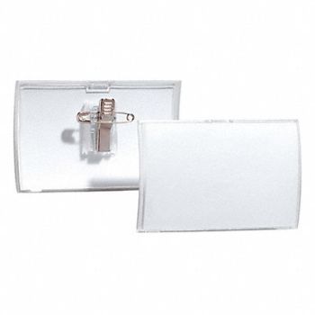 DURABLE Name Badges Pin/Clip 1/8 2-1/4 PK25, 461N81