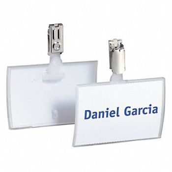 DURABLE Name Badges Strap Clip 1/8 2-1/4 PK25, 461N83