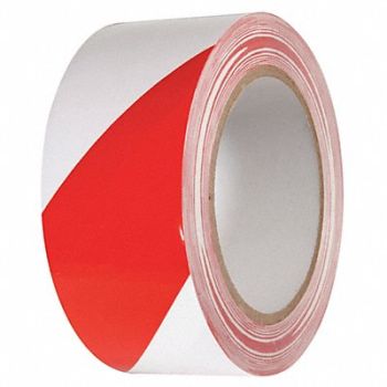 INCOM MANUFACTURING Floor Tape Red/White 2 inx54 ft Roll, 462D01