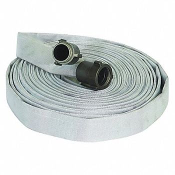FOREST-LITE Fire Hose 100 ft White Polyester, 462D94