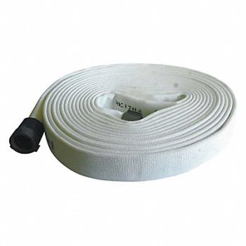 JAFLINE Fire Hose 50 ft White Polyester, 462D98