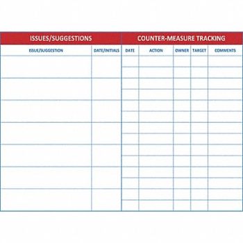 VISUAL WORKPLACE INC. Dry Erase Board Non-Magnetic Plastic, 463V53