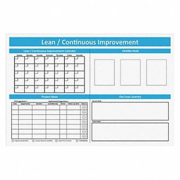 VISUAL WORKPLACE INC. Dry Erase Board Magnetic Steel, 463V84