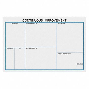 VISUAL WORKPLACE INC. Dry Erase Board Magnetic Steel, 463V85