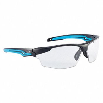 BOLLE SAFETY Safety Glasses Clear Lens Wraparound, 464D63