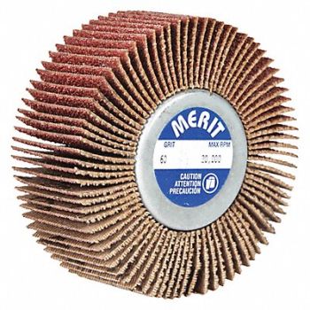 MERIT Flap Wheel 3 in Dia 1/2 in W P60 Grit, 464P92