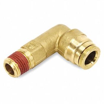 PARKER Male Elbow Brass 1.06 L Push to Connect, 466J80