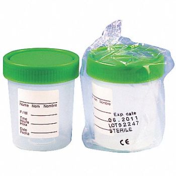 GLOBE SCIENTIFIC Collection Cup 120mL Plastic Wide PK100, 46AX17
