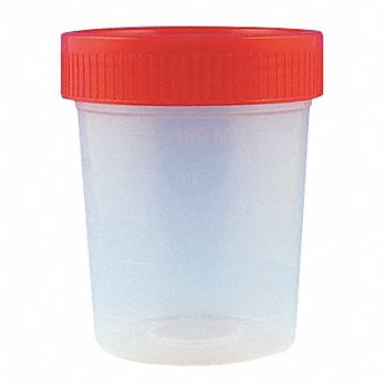 GLOBE SCIENTIFIC Collection Cup 120mL Plastic Wide PK500, 46AX18
