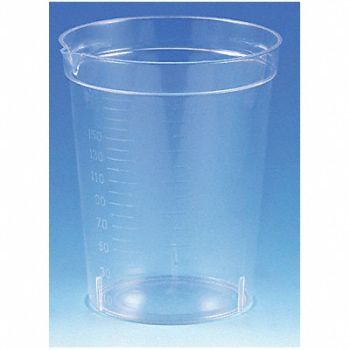 GLOBE SCIENTIFIC Collection Cup 190ml Plastic Wide PK500, 46AX23