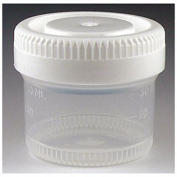GLOBE SCIENTIFIC Airtight Container 60mL Wide PK500, 46AX27
