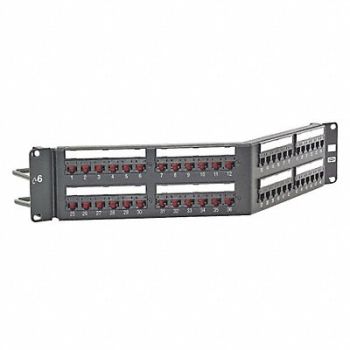 HUBBELL PREMISE WIRING Patch Panel 48 Ports 3.46 in H Steel, 46AY28