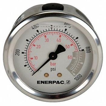 ENERPAC K4566 Pressure Gauge 0 to 1000 psi 2 1/2 Dial, 46C569