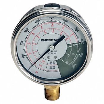 ENERPAC K4567 Pressure Gauge 0 to 10000 psi 4 Dial, 46C576