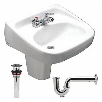 ZURN Sink DShape 16-1/2inx10-1/4inx6-3/8in, 46CD66