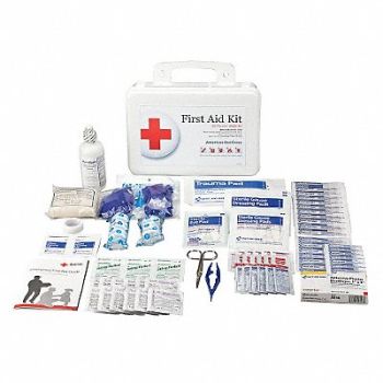 AMERICAN RED CROSS First Aid Kit Bulk White 107 Pcs 25 Ppl, 46G219
