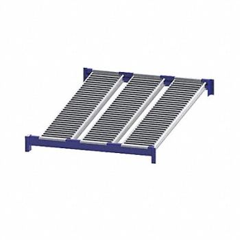 UNEX ROLLER RACK Gravity Flow Shelf 72inx2 5/8inx48in Blu, 46KG70