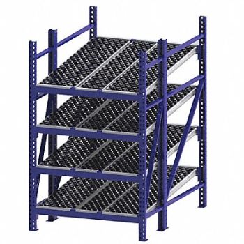 UNEX ROLLER RACK Gravty FlwRck 72inx84inx48in #shlv 4, 46KG74