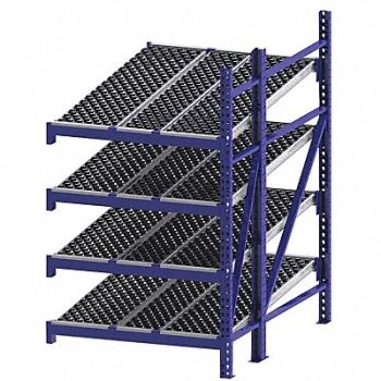 UNEX ROLLER RACK Gravty FlwRck 72inx84inx48in #shlv 4, 46KG75