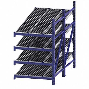 UNEX ROLLER RACK Gravty FlwRck 96inx84inx48in #shlv 4, 46KG78